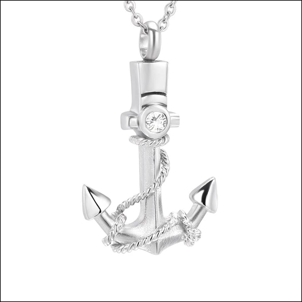 Anchor Memorial Birthstone Urn Necklace