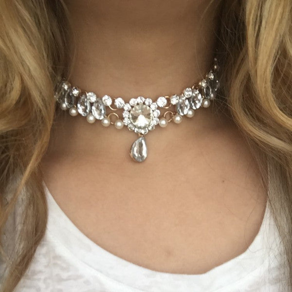 Drop Crystal Boho Statement Choker